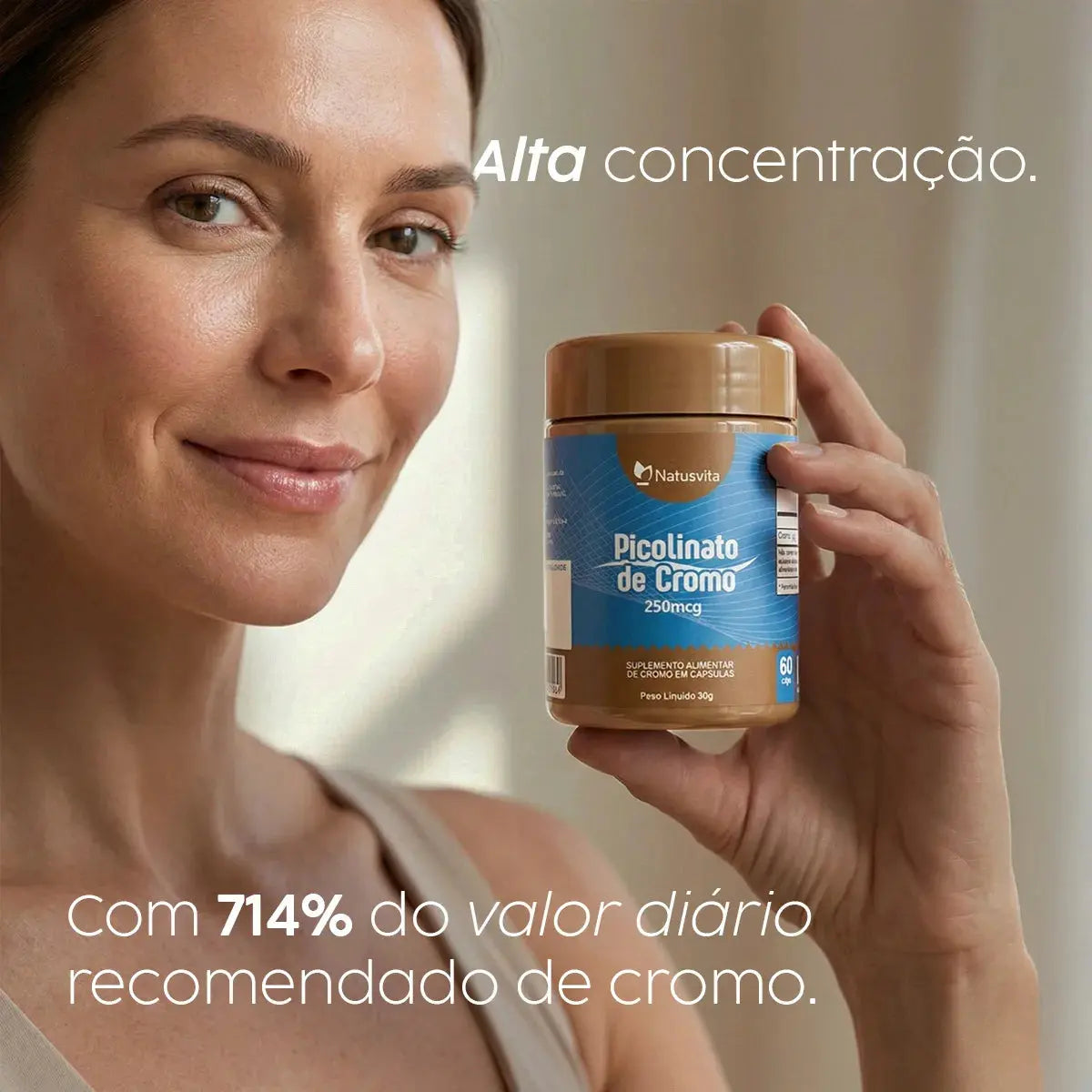Picolinato de cromo 250mcg 60 cápsulas NatusVita Suplementos