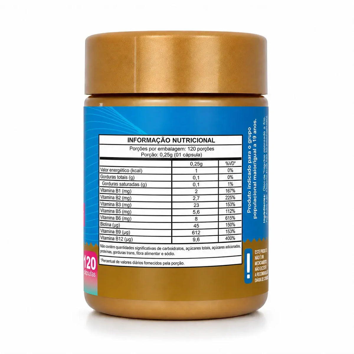 Biotina Max (Vitaminas Ativas - B1 B2 B3 B5 B6 B9 B12, Óleo de coco com TCM) Cápsulas Softgel NatusVita