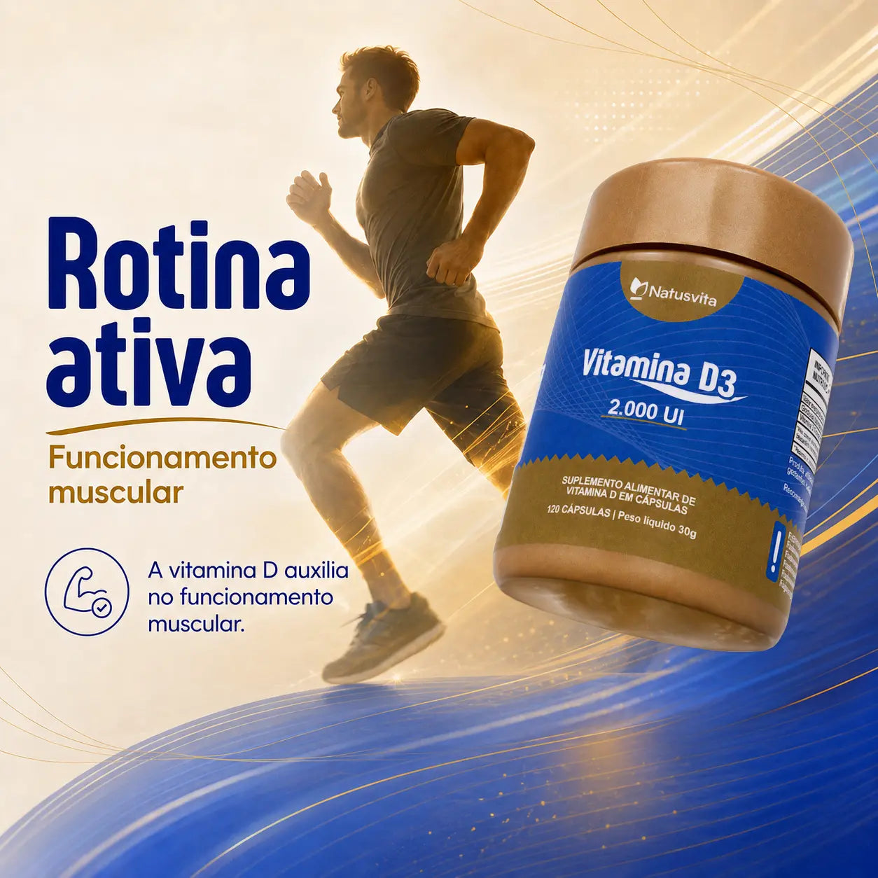 Vitamina D3 2.000 UI. Colecalciferol. 120 cápsulas. NatusVita