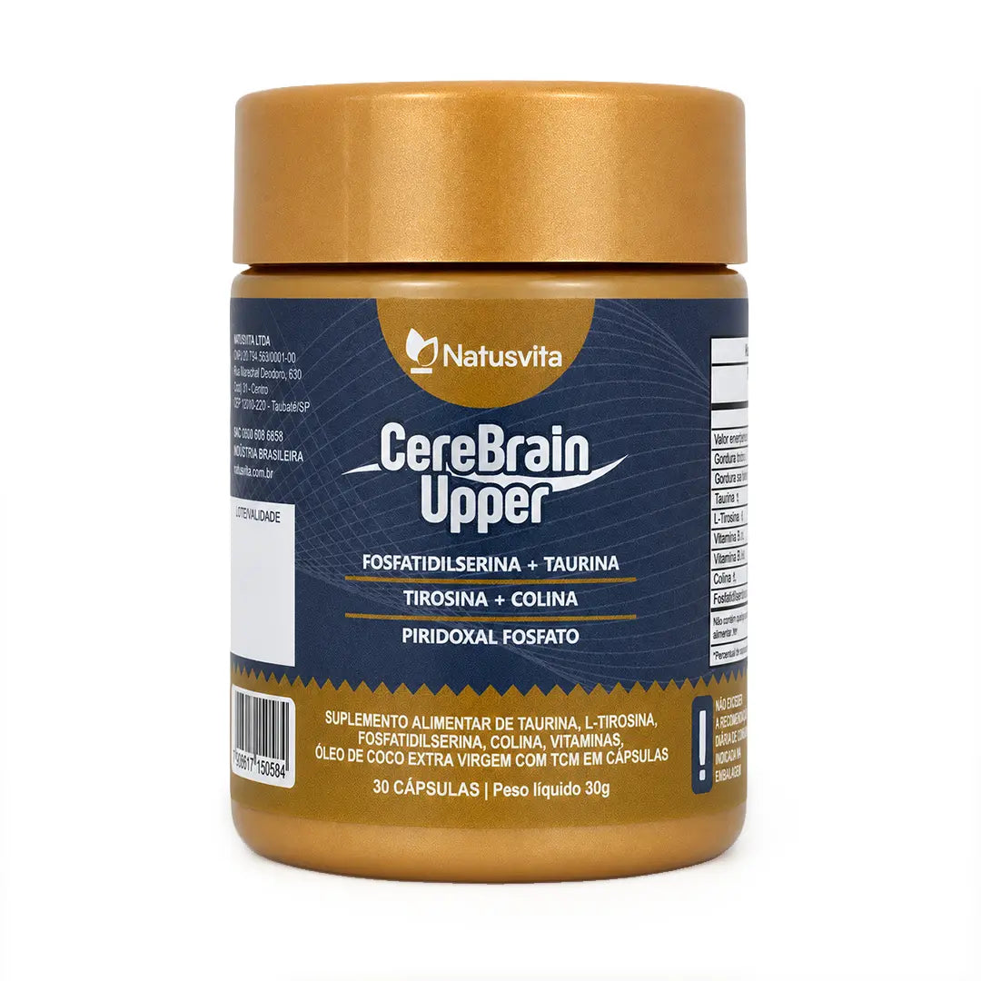 CereBrain Upper (Tirosina, Taurina, Fosfatidilserina, Colina, Vitamina B6 e TCM em cápsulas) NatusVita