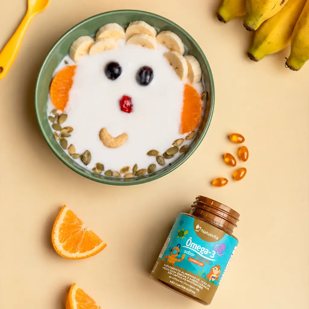 Ômega 3 Sabor Laranja – 60 Cápsulas Mastigáveis NatusVita