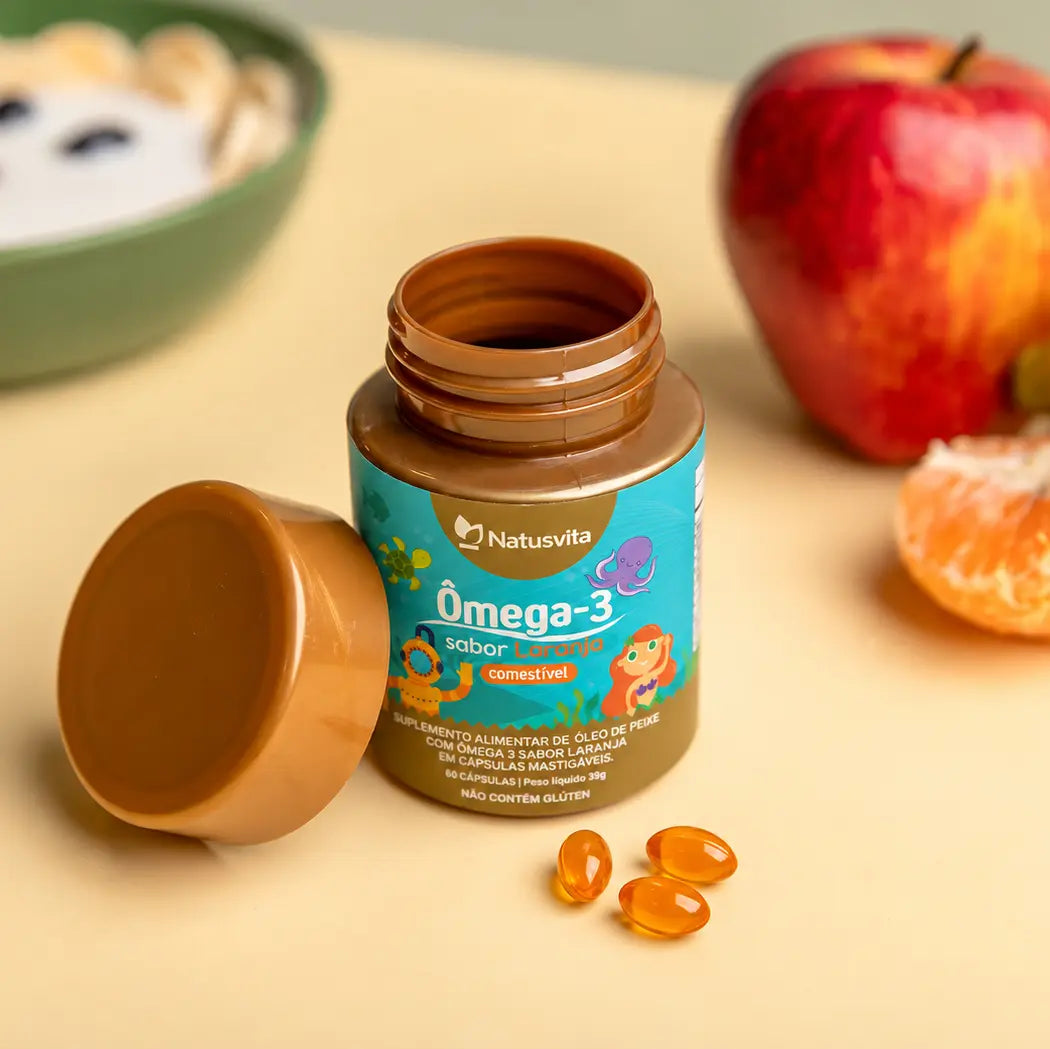 Ômega 3 Sabor Laranja – 60 Cápsulas Mastigáveis NatusVita