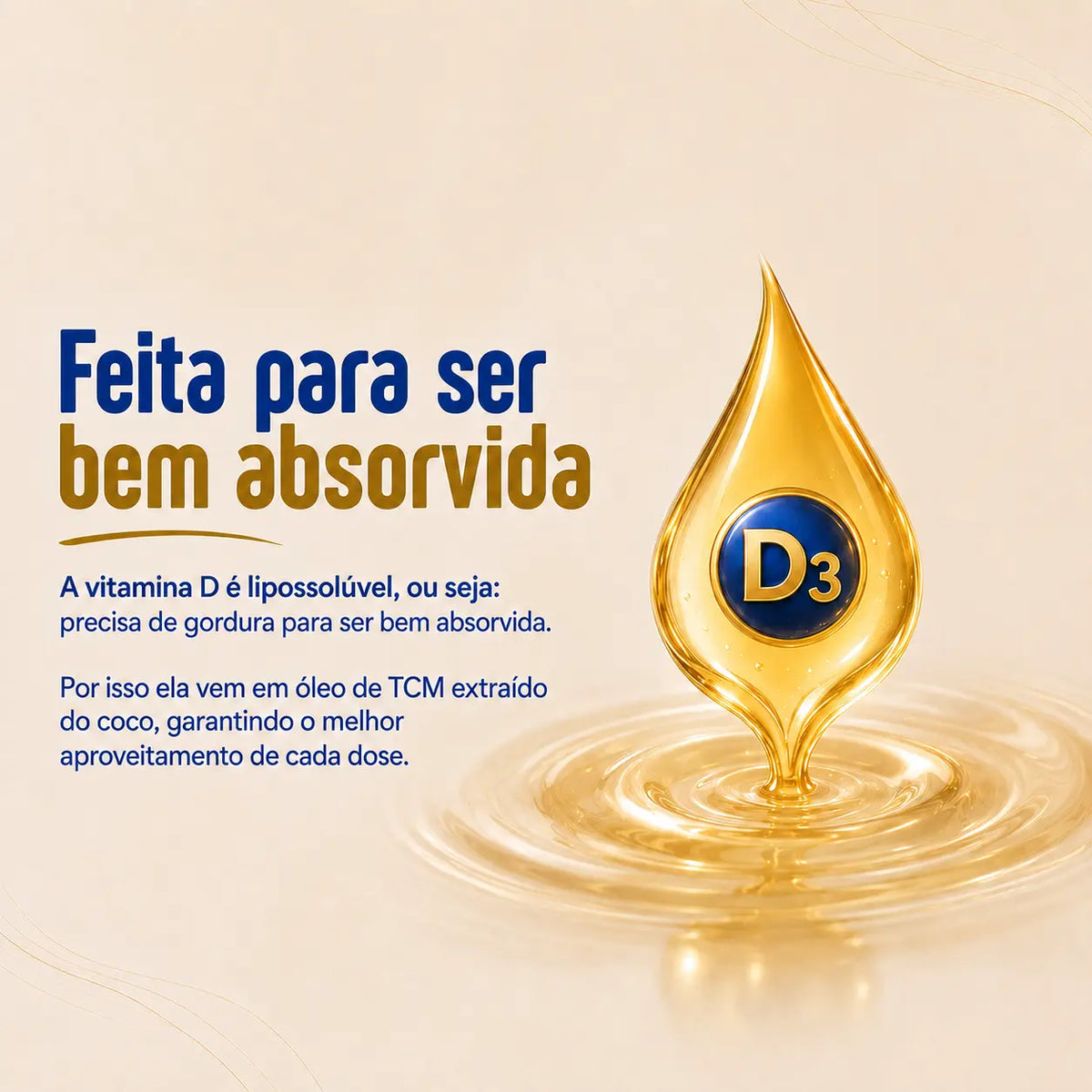 Vitamina D3 2.000 UI + em óleo de TCM . 120 mini-cápsulas NatusVita
