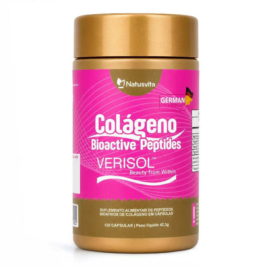 Colágeno Verisol Puro com Bio Peptídeos. 120 Cápsulas NatusVita