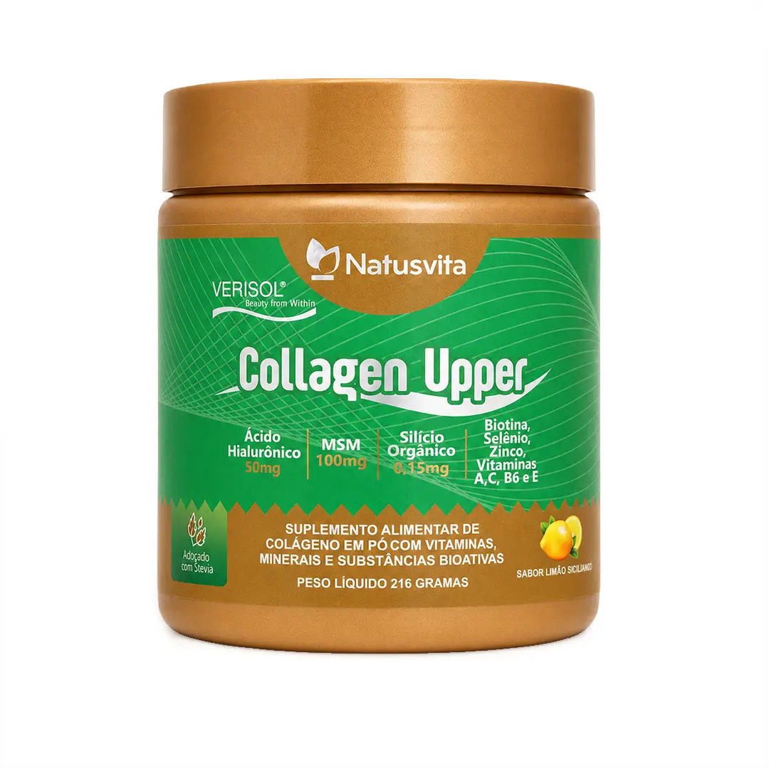 Collagen Upper (Colágeno Verisol, Ácido Hialurônico, Silício, Biotina e MSM) Sabor Limão Siciliano NatusVita