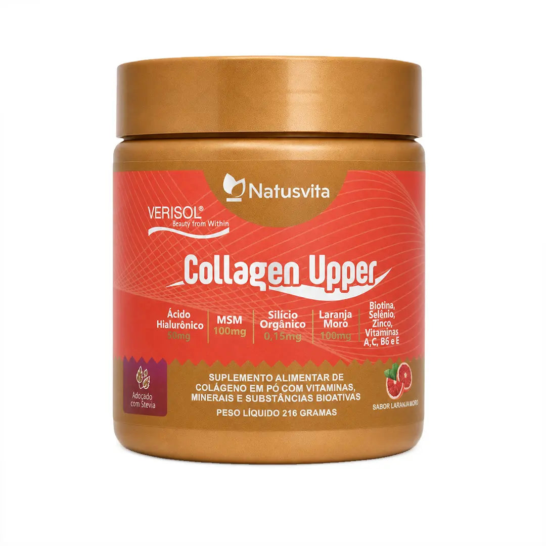 Collagen Upper (Colágeno Verisol, Ácido Hialurônico, Silício, Biotina,  MSM, Laranja Moro) em pó NatusVita