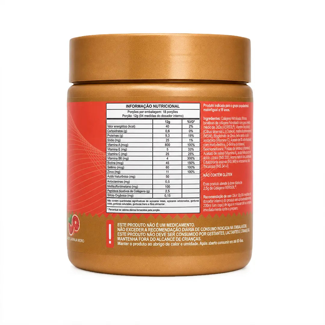 Collagen Upper (Colágeno Verisol, Ácido Hialurônico, Silício, Biotina,  MSM, Laranja Moro) em pó NatusVita