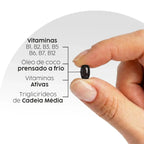 Biotina Max (Vitaminas Ativas - B1 B2 B3 B5 B6 B9 B12, Óleo de coco com TCM) Cápsulas Softgel NatusVita