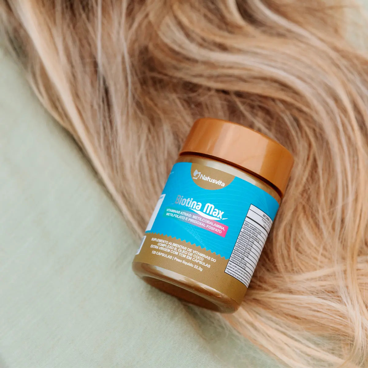Biotina Max (Vitaminas Ativas - B1 B2 B3 B5 B6 B9 B12, Óleo de coco com TCM) Cápsulas Softgel