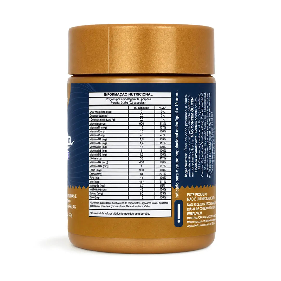 EnergVita MaxPrime 120 cápsulas (Multivitaminico com Vitaminas Ativas e Minerais Quelatos com TCM em Cápsulas Softgel) NatusVita