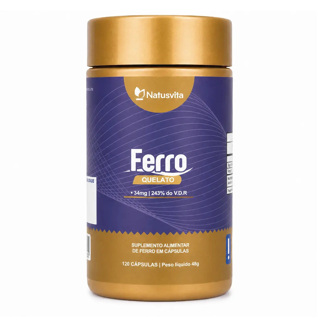 Ferro Bisglicinato Quelato 34mg (243% V.D.) 120 cápsulas NatusVita