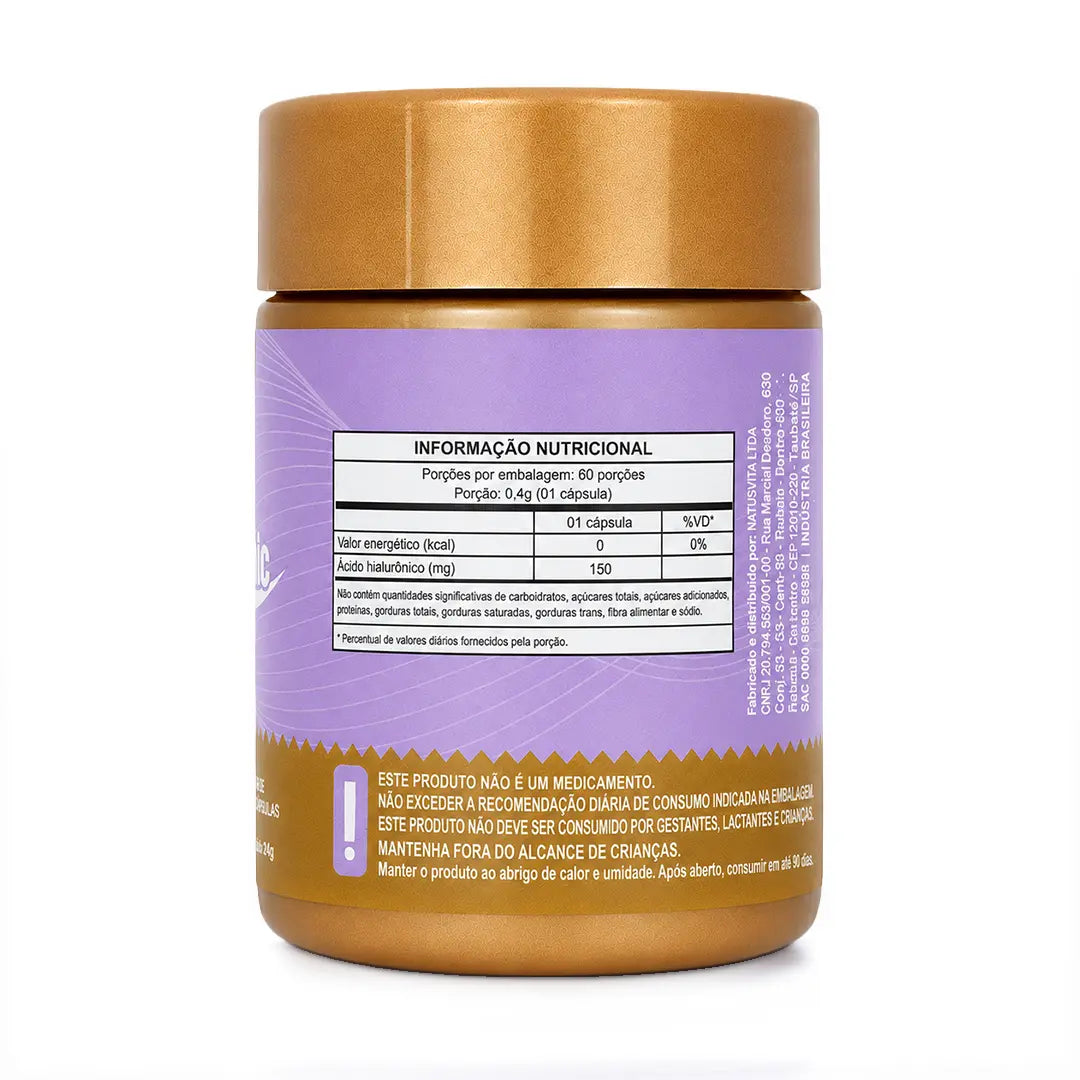 Hyaluronic 150mg por cápsula. 60 cápsulas. Ácido Hialurônico Concentrado NatusVita