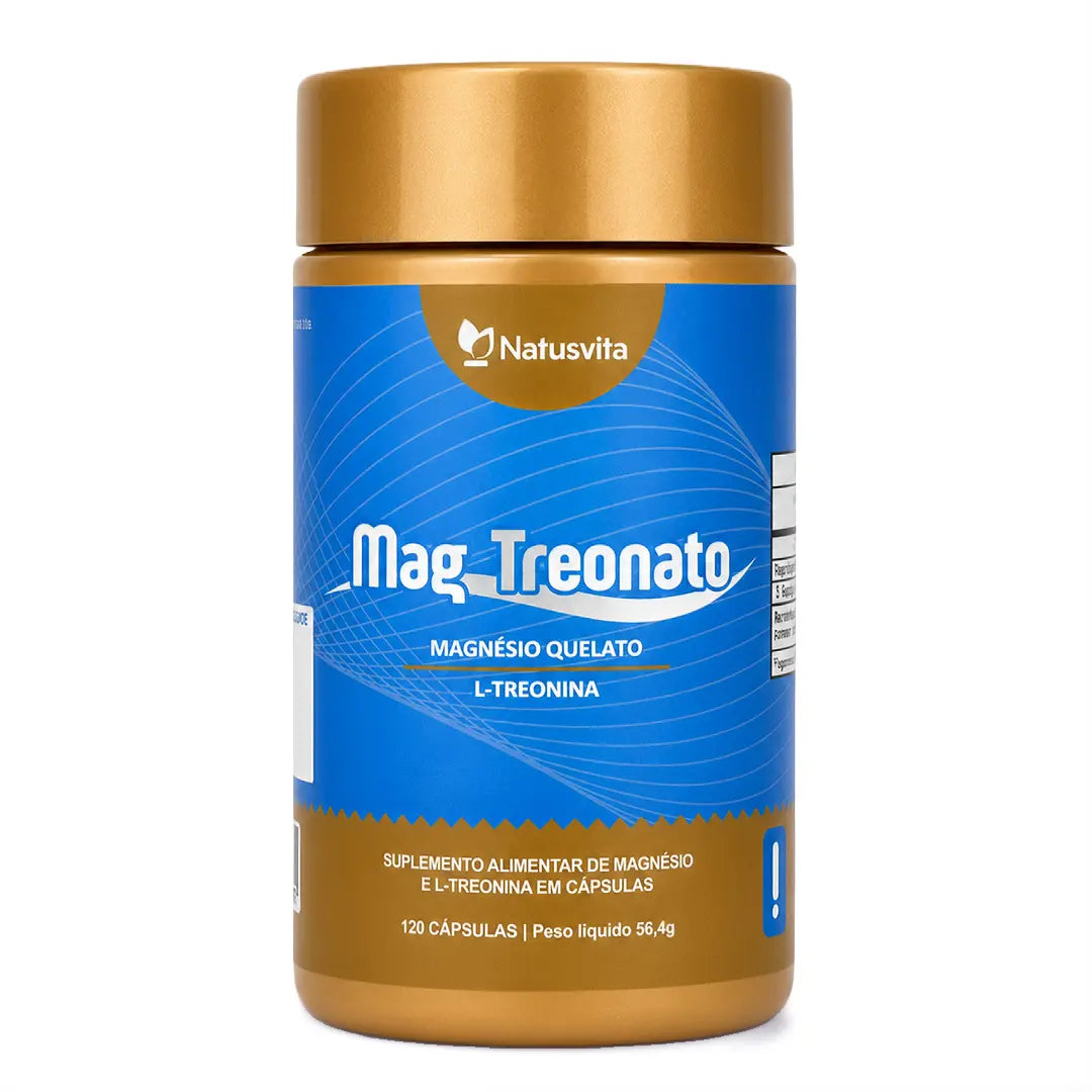 Mag Treonato 120 Cápsulas (Bisglicinato de Magnésio com L-Treonina) Concentrado NatusVita