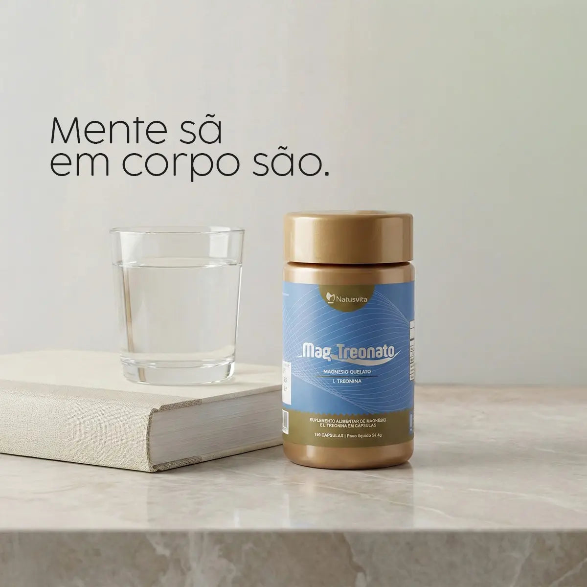 Mag Treonato 120 Cápsulas (Bisglicinato de Magnésio com L-Treonina) Concentrado NatusVita