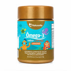 Ômega 3 Kids com DHA e EPA. Mini softgel. Livre de óleo de soja. 60 Cápsulas Mastigáveis NatusVita