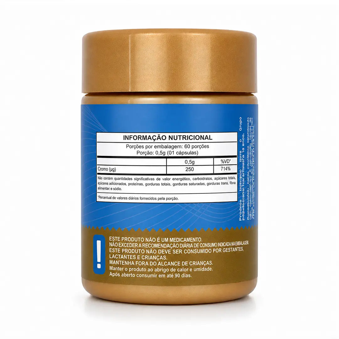 Picolinato de cromo 250mcg 60 cápsulas NatusVita Suplementos
