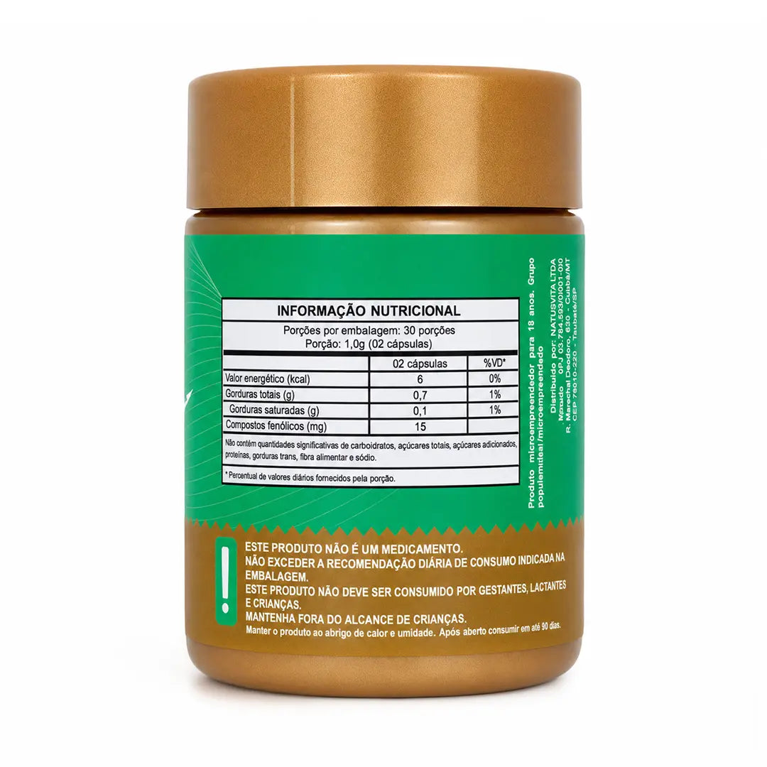 Própolis Verde com TCM (15mg de Compostos Fenólicos - artepelin C) em Cápsulas NatusVita