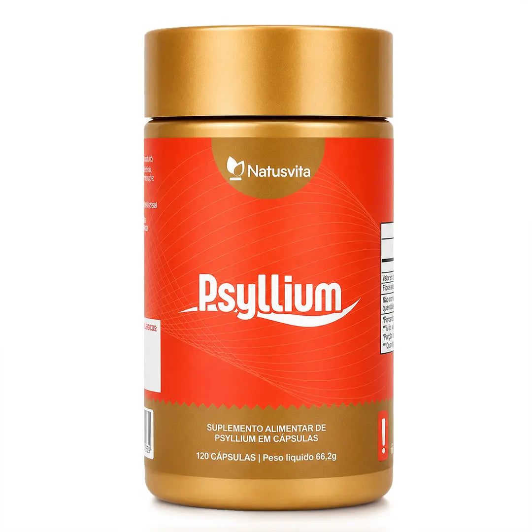 Psyllium Puro 120 cápsulas. Fibra Natural para Intestino e Saciedade NatusVita