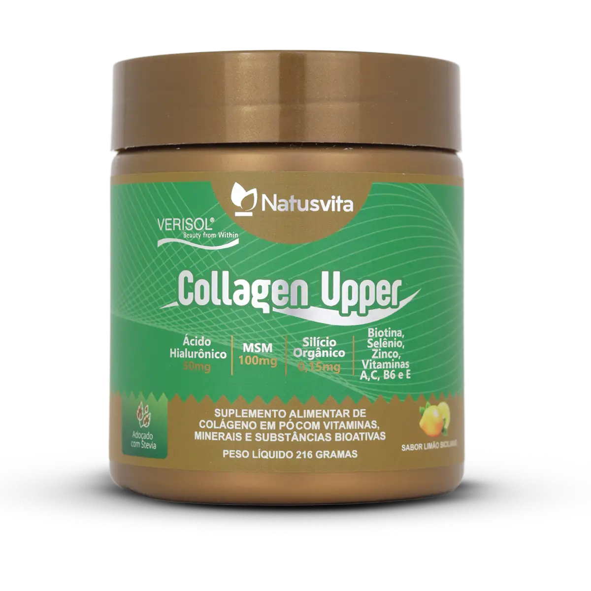 Collagen Upper (Colágeno Verisol, Ácido Hialurônico, Silício, Biotina e MSM) Sabor Limão Siciliano