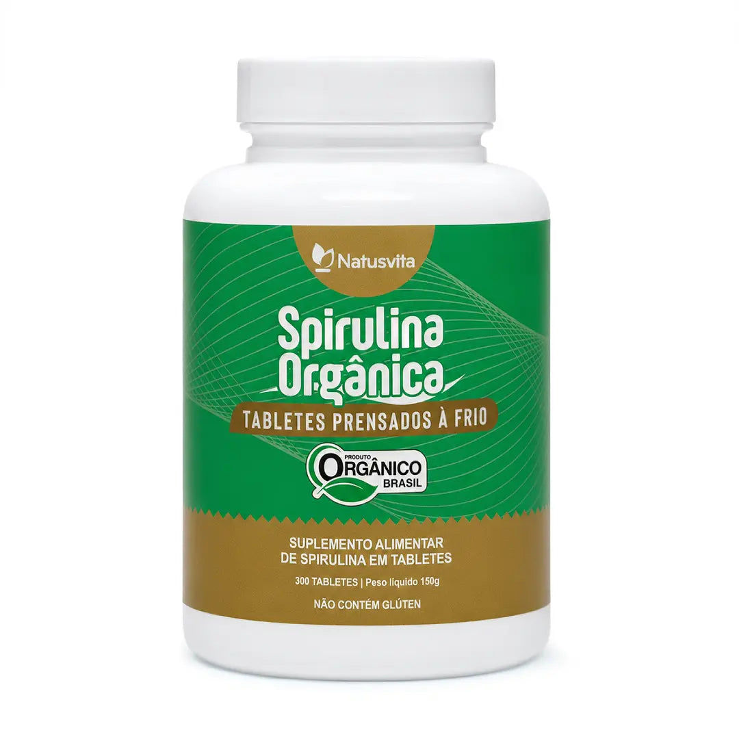 Spirulina Orgânica 300 Tabletes Selo Sisorg Certificada IBD NatusVita