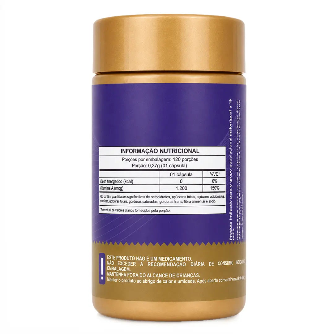 Vitamina A. 120 cápsulas. Retinol Isolado Concentrado NatusVita