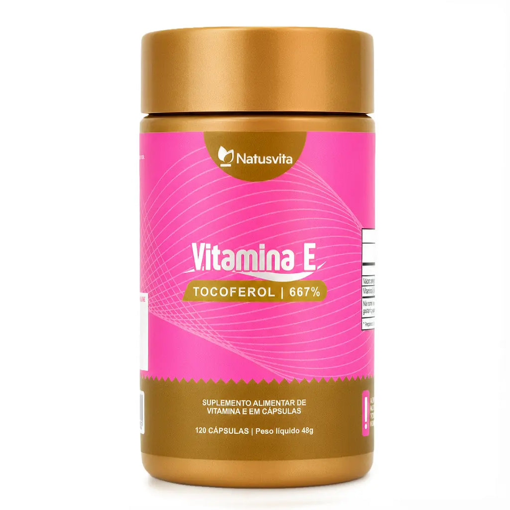 Vitamina E. 120 cápsulas. Tocoferol Isolada e Concentrada NatusVita