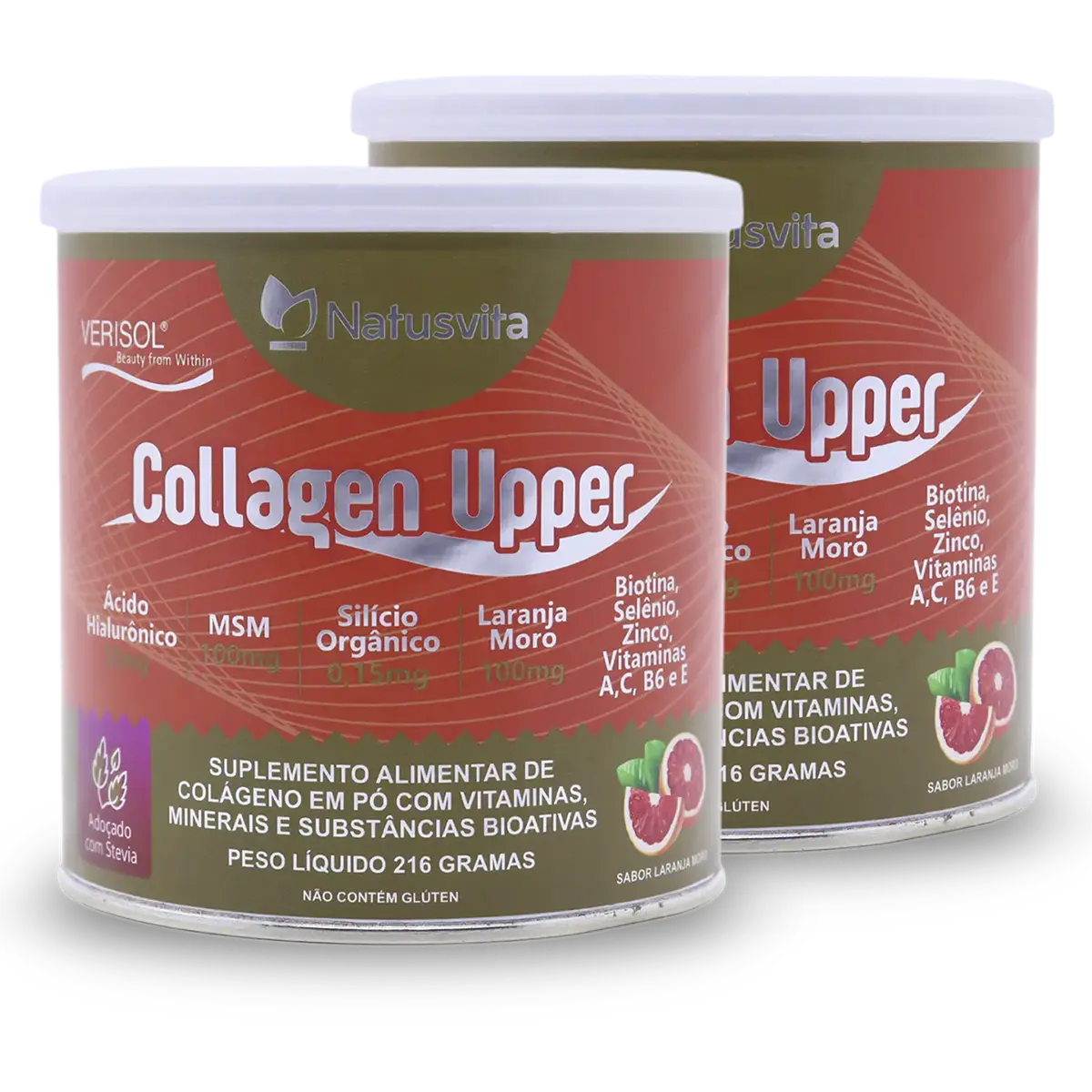 Collagen Upper (Colágeno Verisol, Ácido Hialurônico, Silício, Biotina e MSM) Sabor Laranja Moro