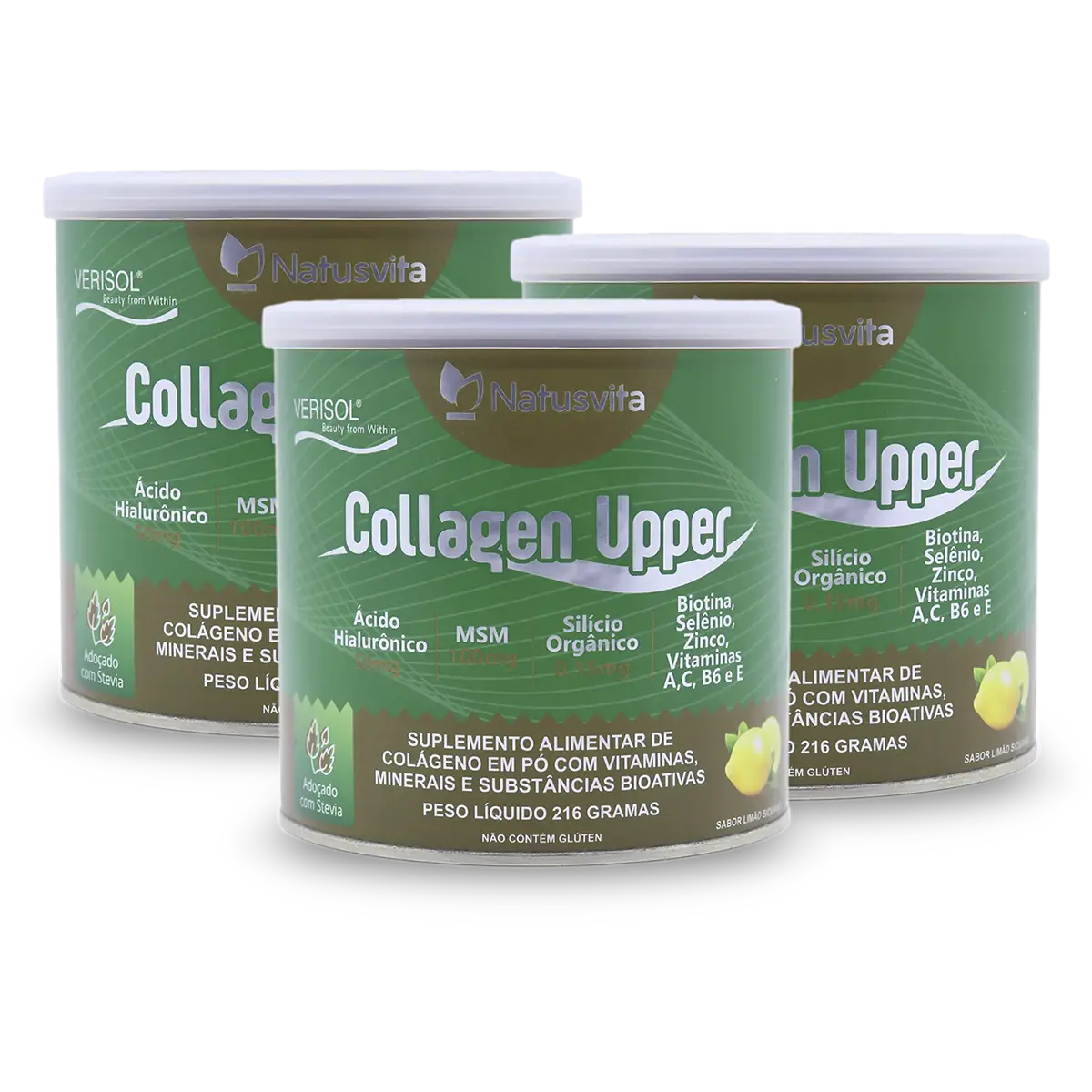 Collagen Upper (Colágeno Verisol, Ácido Hialurônico, Silício, Biotina e MSM) Sabor Limão Siciliano