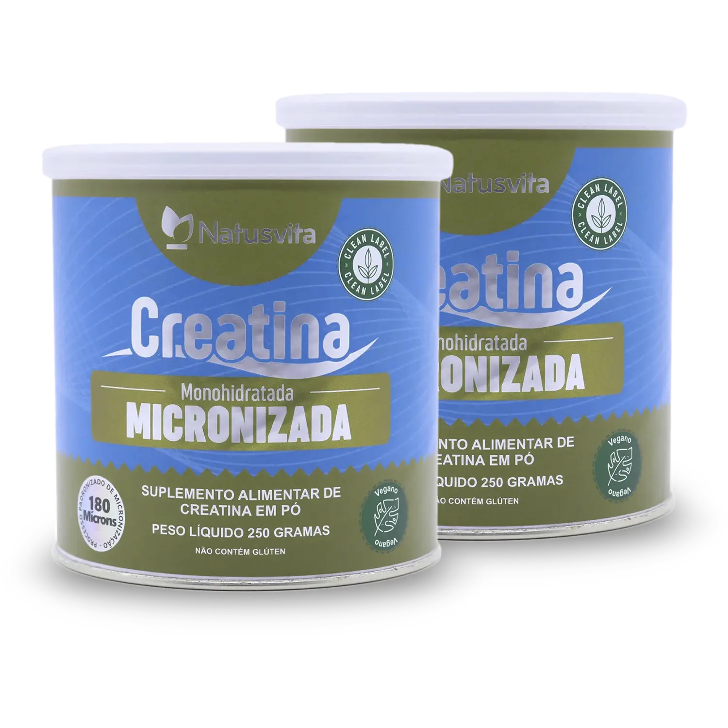 Creatina 100% Pura (Lata). Monohidratada e Micronizada 180 mícrons. Livre de Metais Pesados