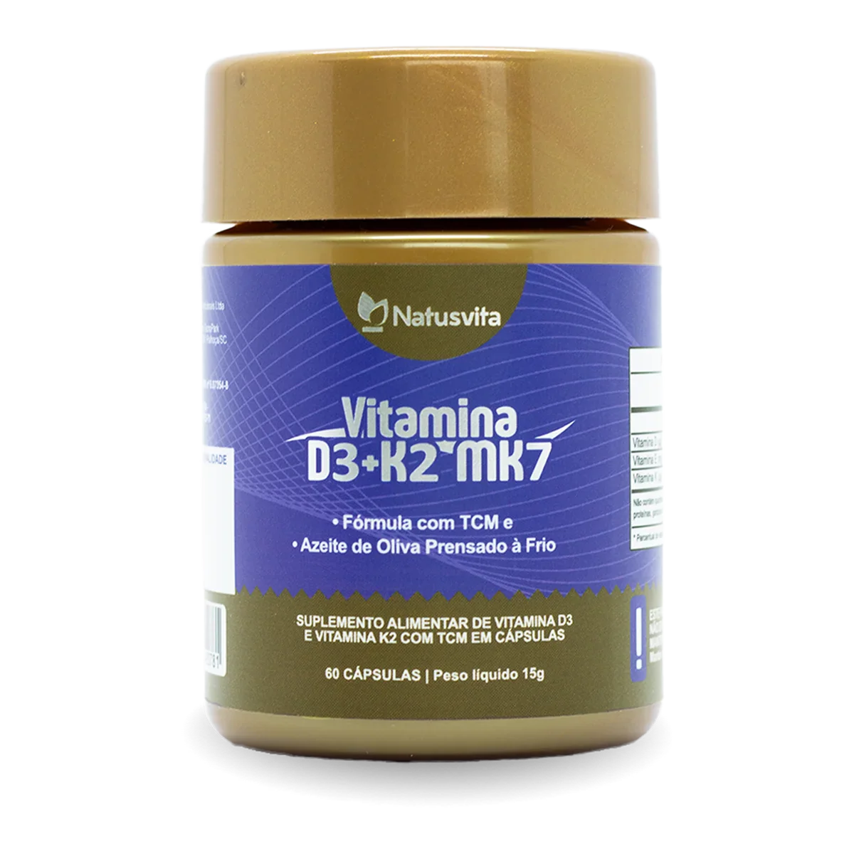 Vitamina D3 + K2 em cápsula