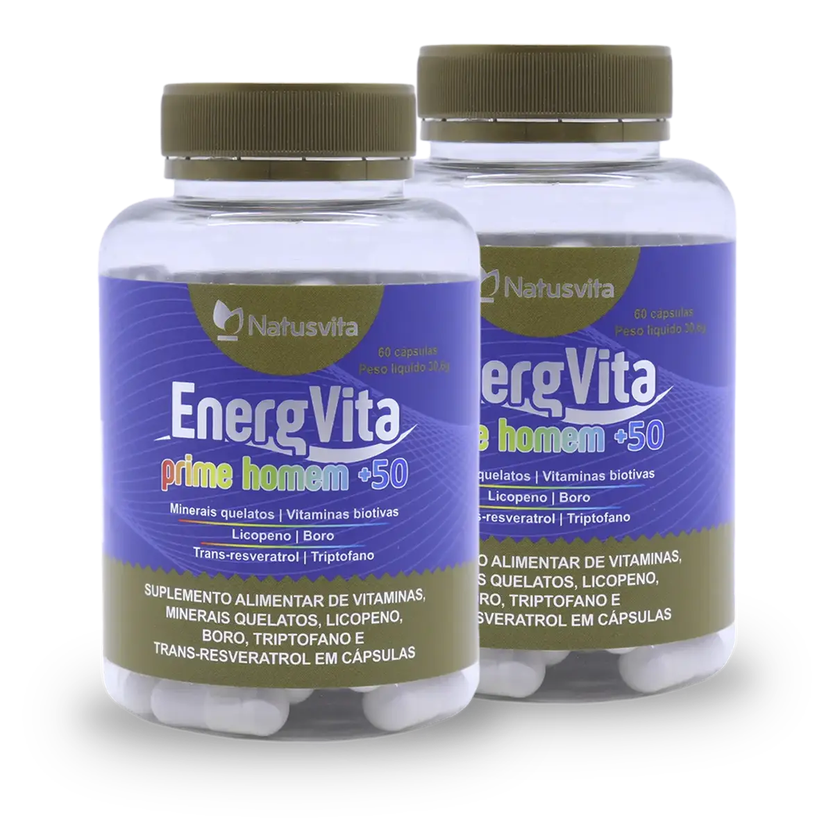 EnergVita Homem 50 (Multivitamínico com Boro, Licopeno, Triptofano e Resveratrol)