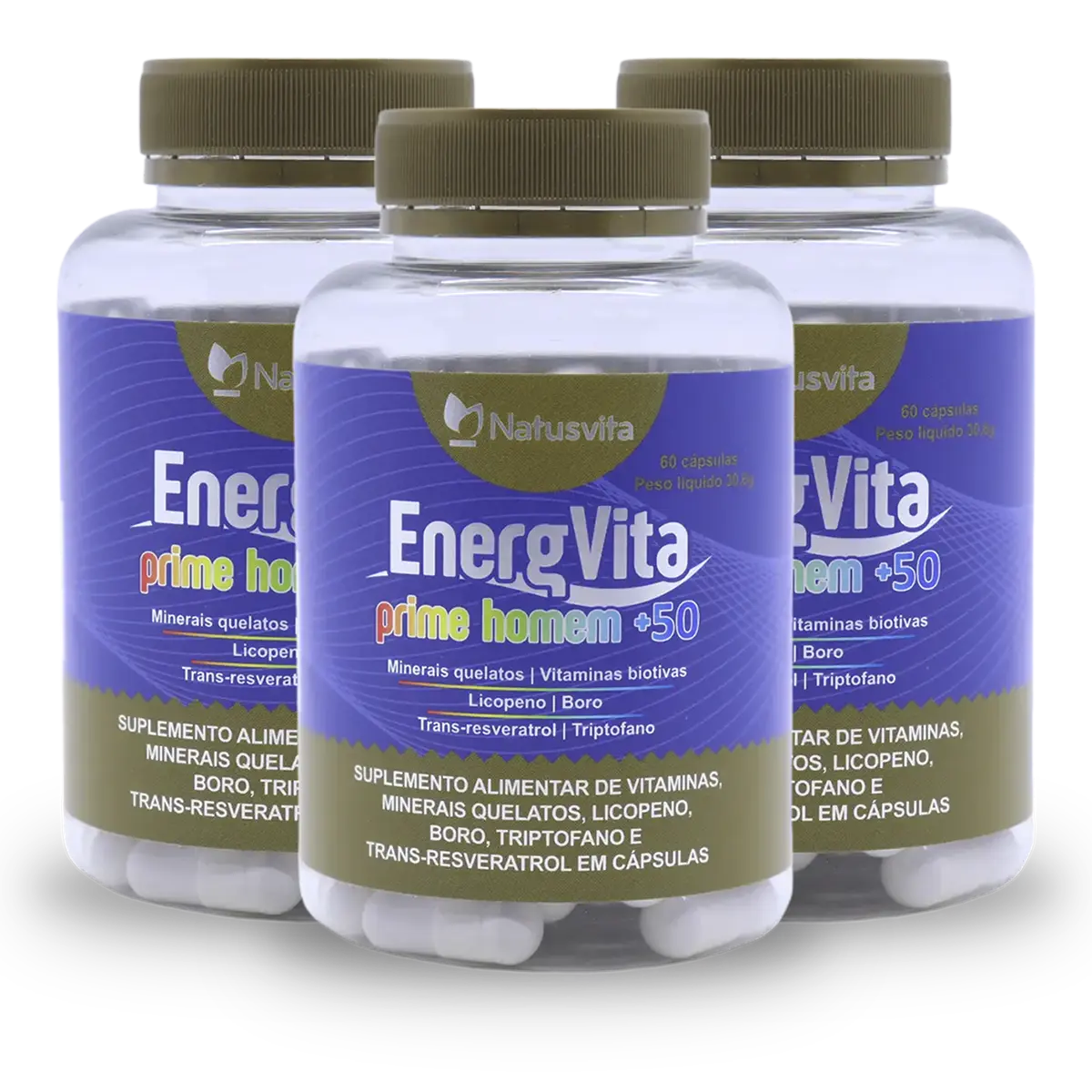 EnergVita Homem 50 (Multivitamínico com Boro, Licopeno, Triptofano e Resveratrol)