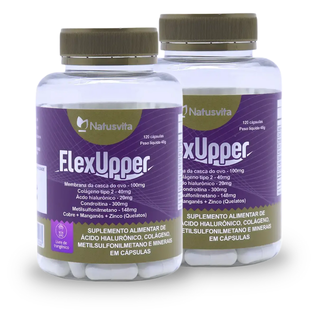 Flex Upper (Glucosamina, Condroitina, MSM, Colágeno Tipo 2 e N.E.M (Membrana da casca do ovo) NatusVita