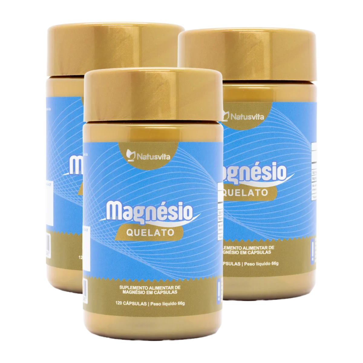 Magnésio Bisglicinato Quelato (Glicina). 120 cápsulas