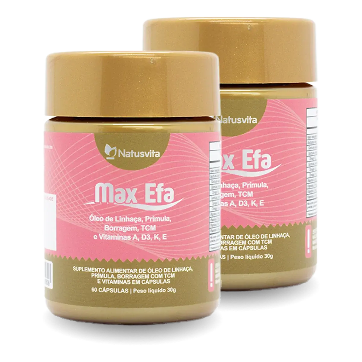 Max Efa. Óleo de Linhaça, Prímula, Borragem, TCM, Vitamina A, D, K e E - Suplemento saúde da Mulher. Menopausa/TPM NatusVita