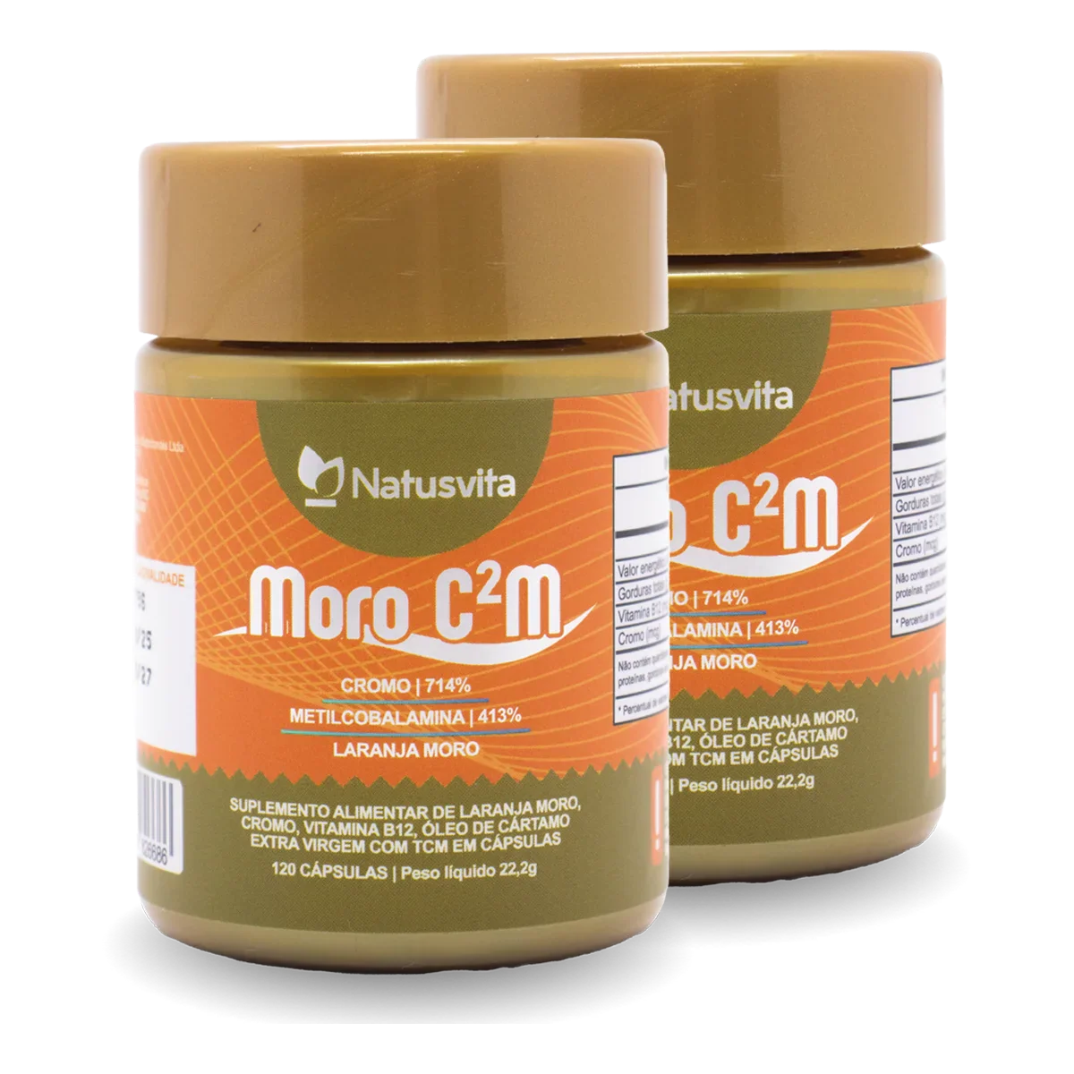 Moro C2M (Laranja Moro, Óleo de Cártamo Prensado a Frio, 414% de Metilcobalamina e 714% de Cromo)
