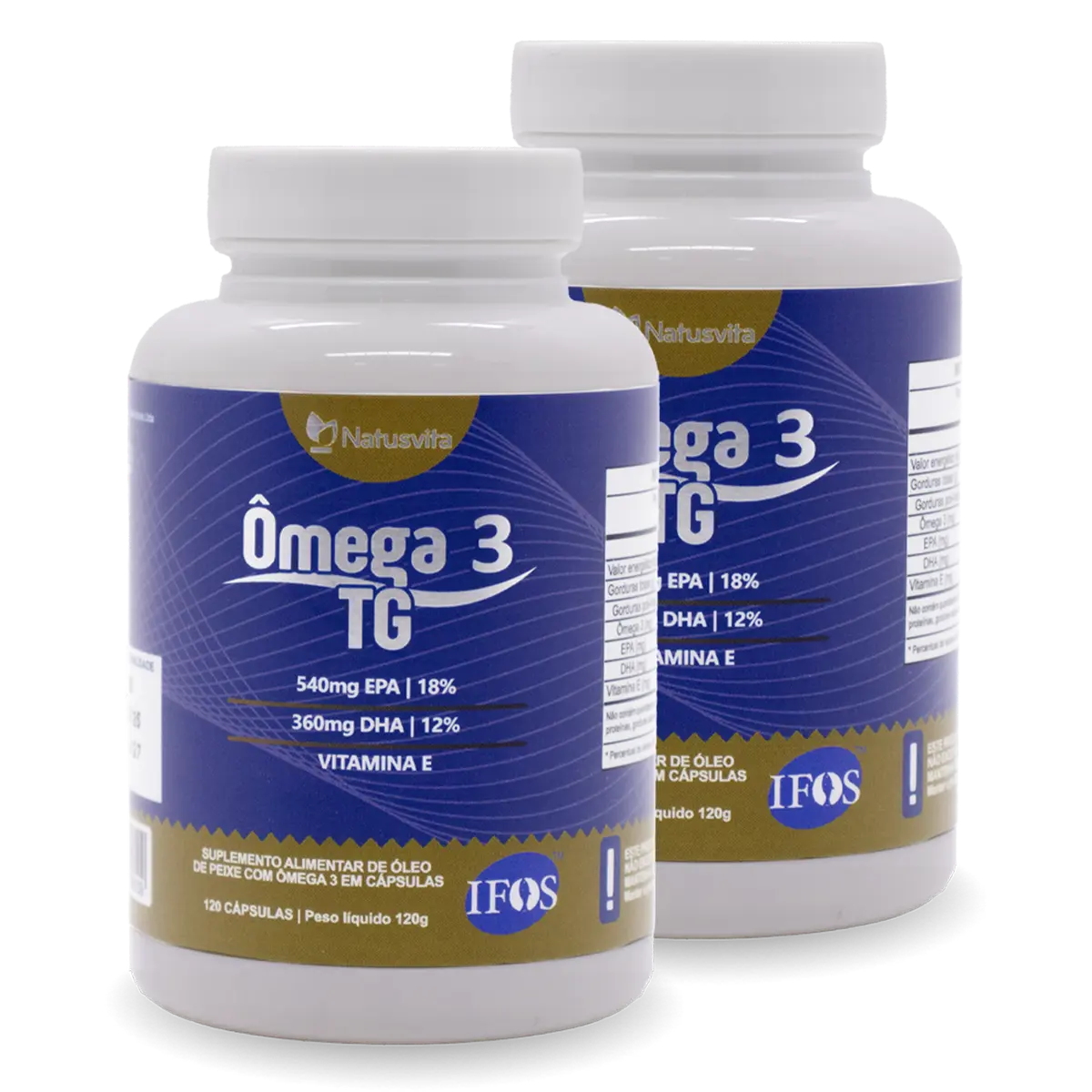 Ômega 3 TG Selo IFOS 540mg EPA e 360mg DHA com Vitamina E. Isento de Metais Pesados