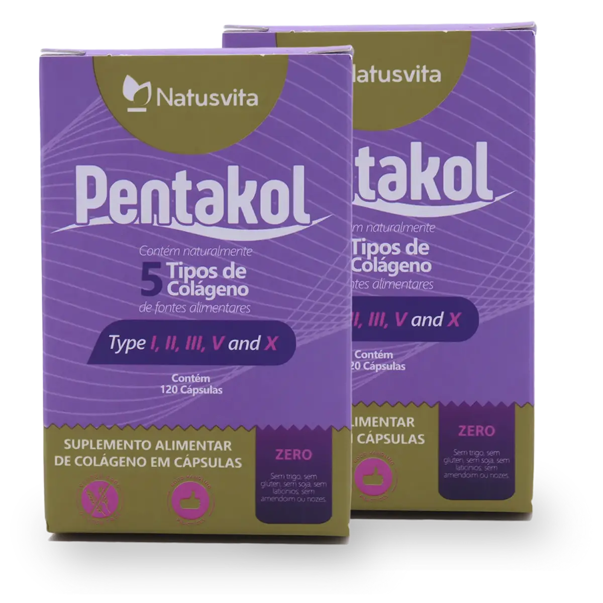 Pentakol (Colágeno tipo 1, 2, 3, 5 e 10). 5 tipos de colágeno em uma cápsula