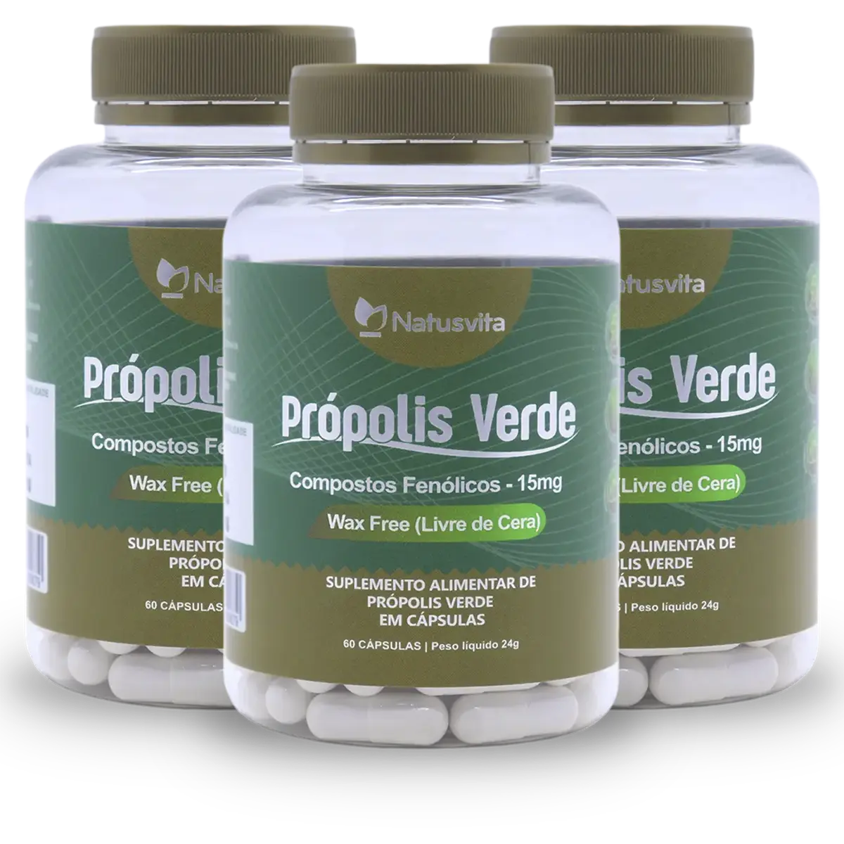 Própolis Verde Concentrada (15mg de Compostos Fenólicos). Wax Free