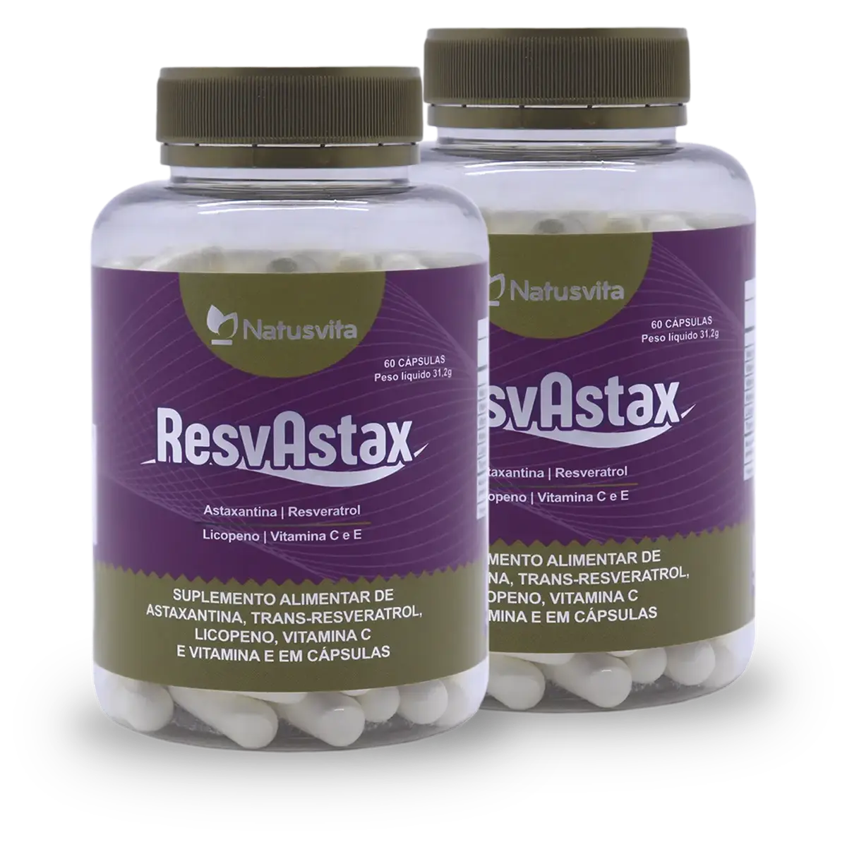 ResvAstax (Trans-Resveratrol, Astaxantina, Licopeno, Vitamina E e C)