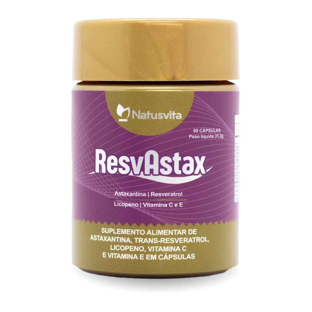 Resveratrol, Astaxantina e complementos em cápsula