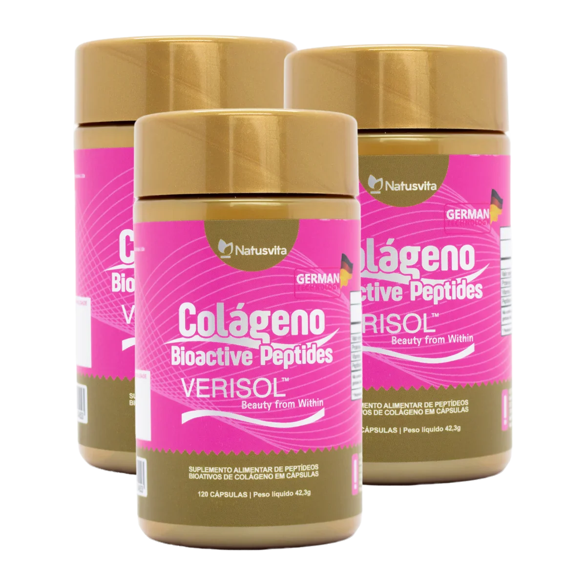 Colágeno Verisol Puro com Bio Peptídeos. 120 Cápsulas