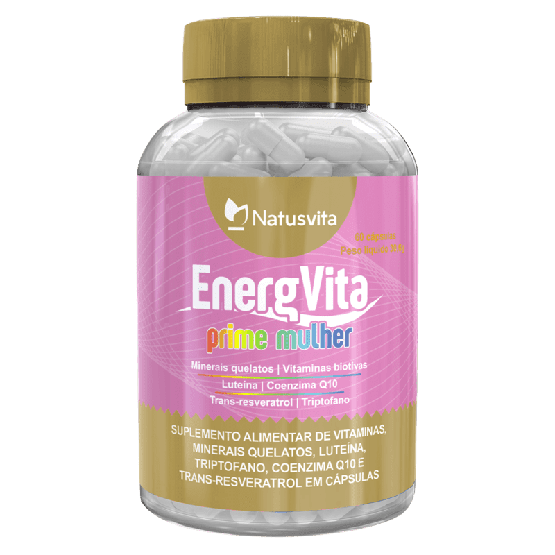 Energvita Mulher Multivitaminico Com Coenzima Q10 Luteína Triptofano E Resveratrol 60 4538